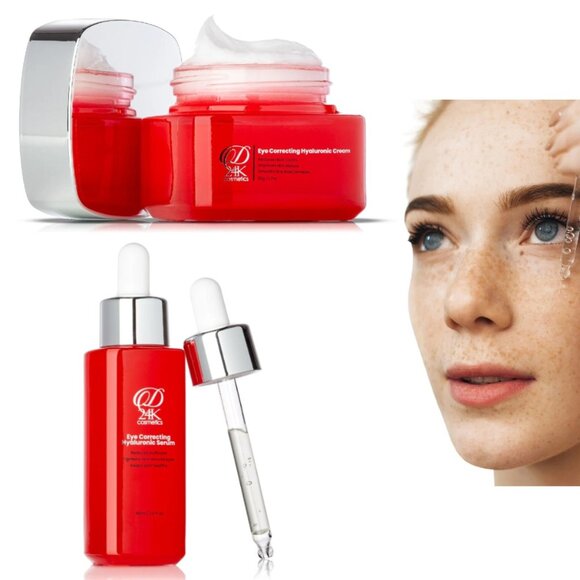 D24K Eye Correcting Hyaluronic Serum & Cream Set – Firm, Hydrate, and Rejuvenate - Picture 1 of 2